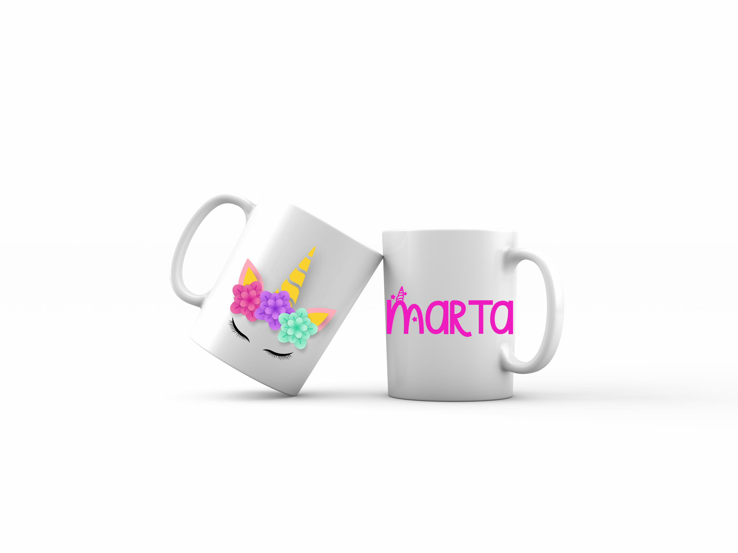taza cara unicornio doble