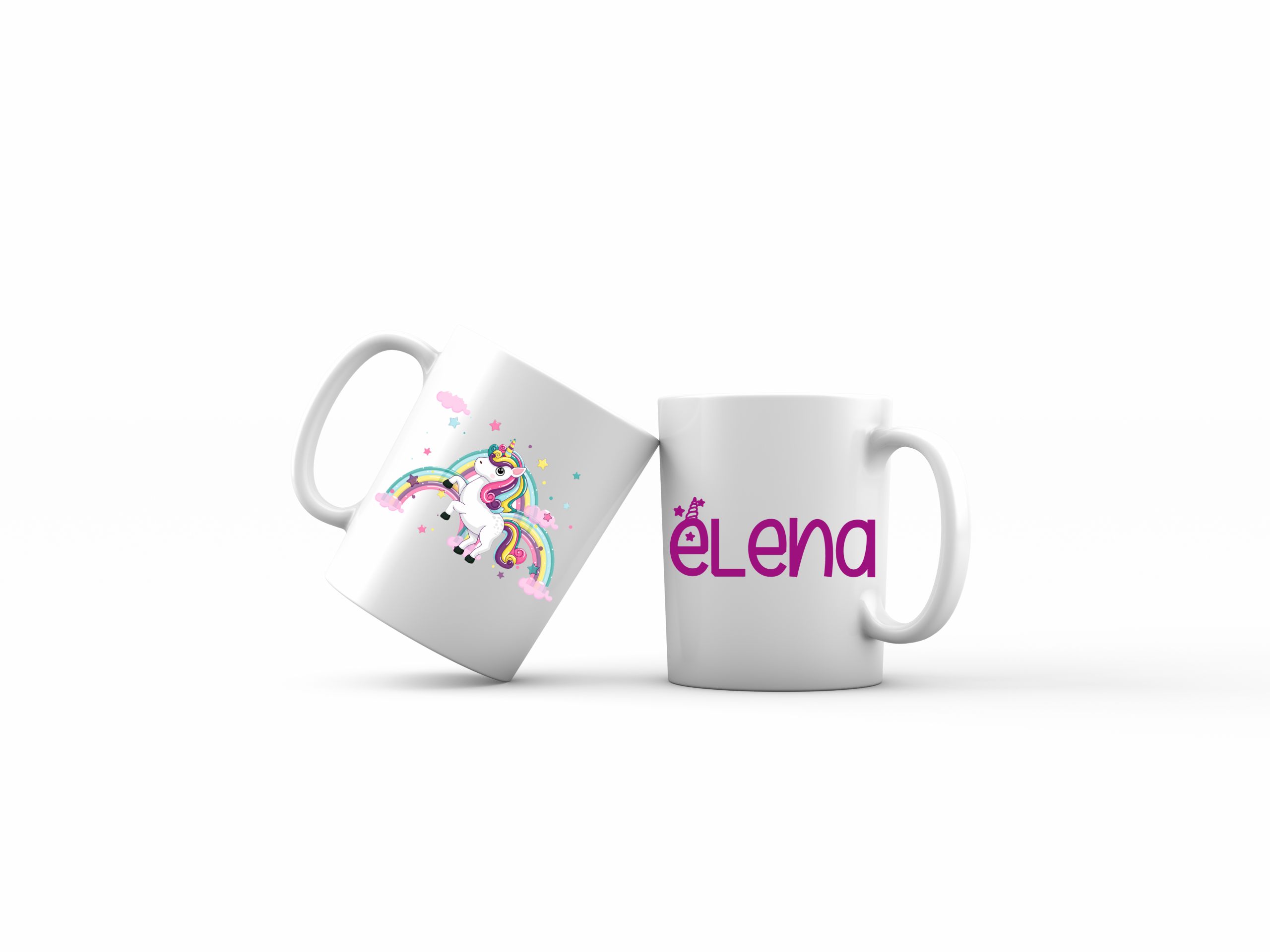 taza unicornio arcoirirs doble