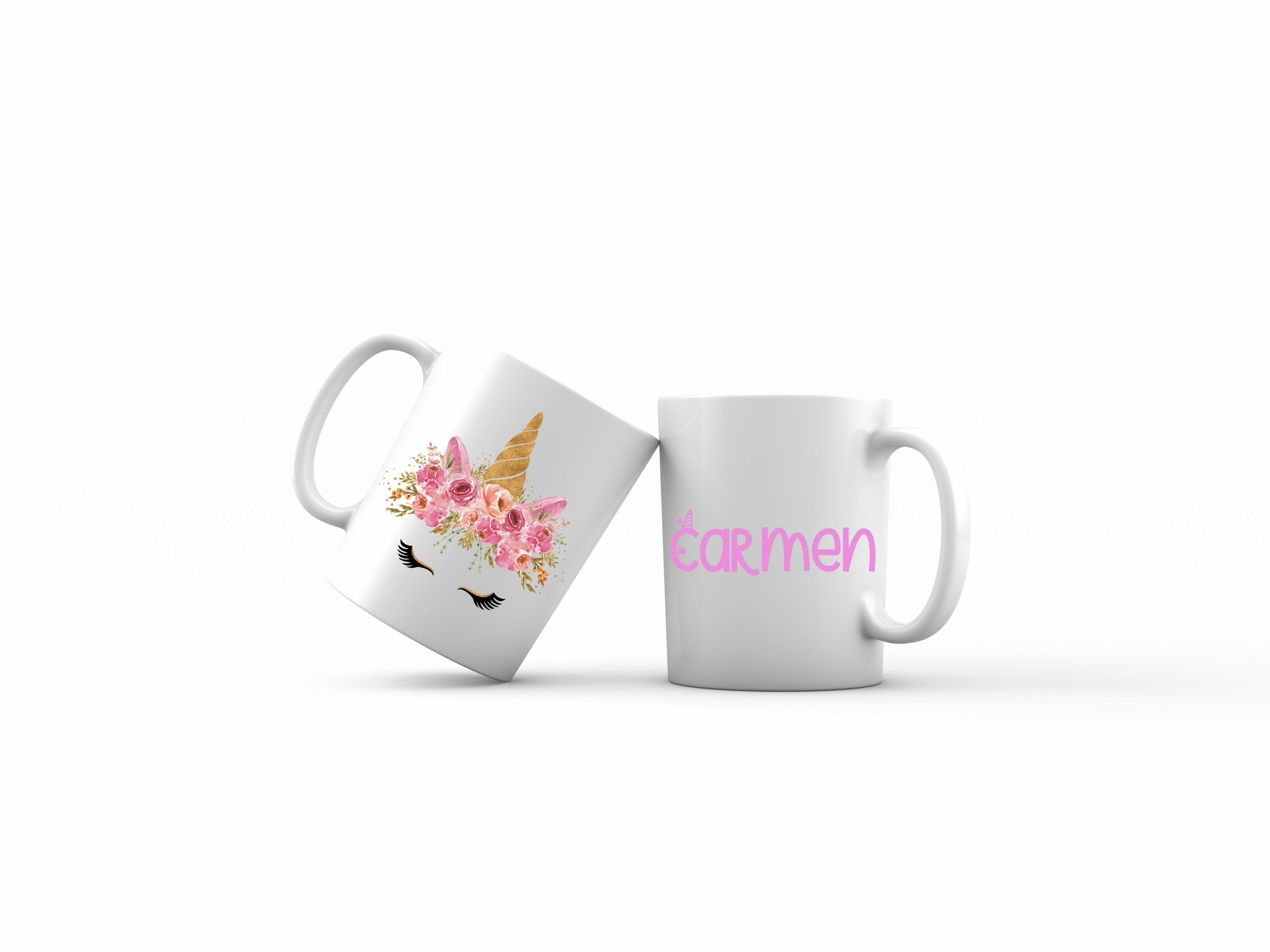 taza unicornio pestañas doble